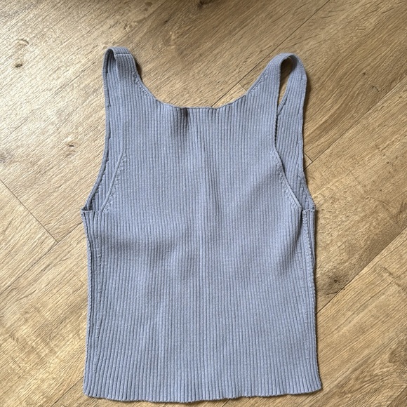 Gray Ribbed Tank Top - Picture 5 of 5